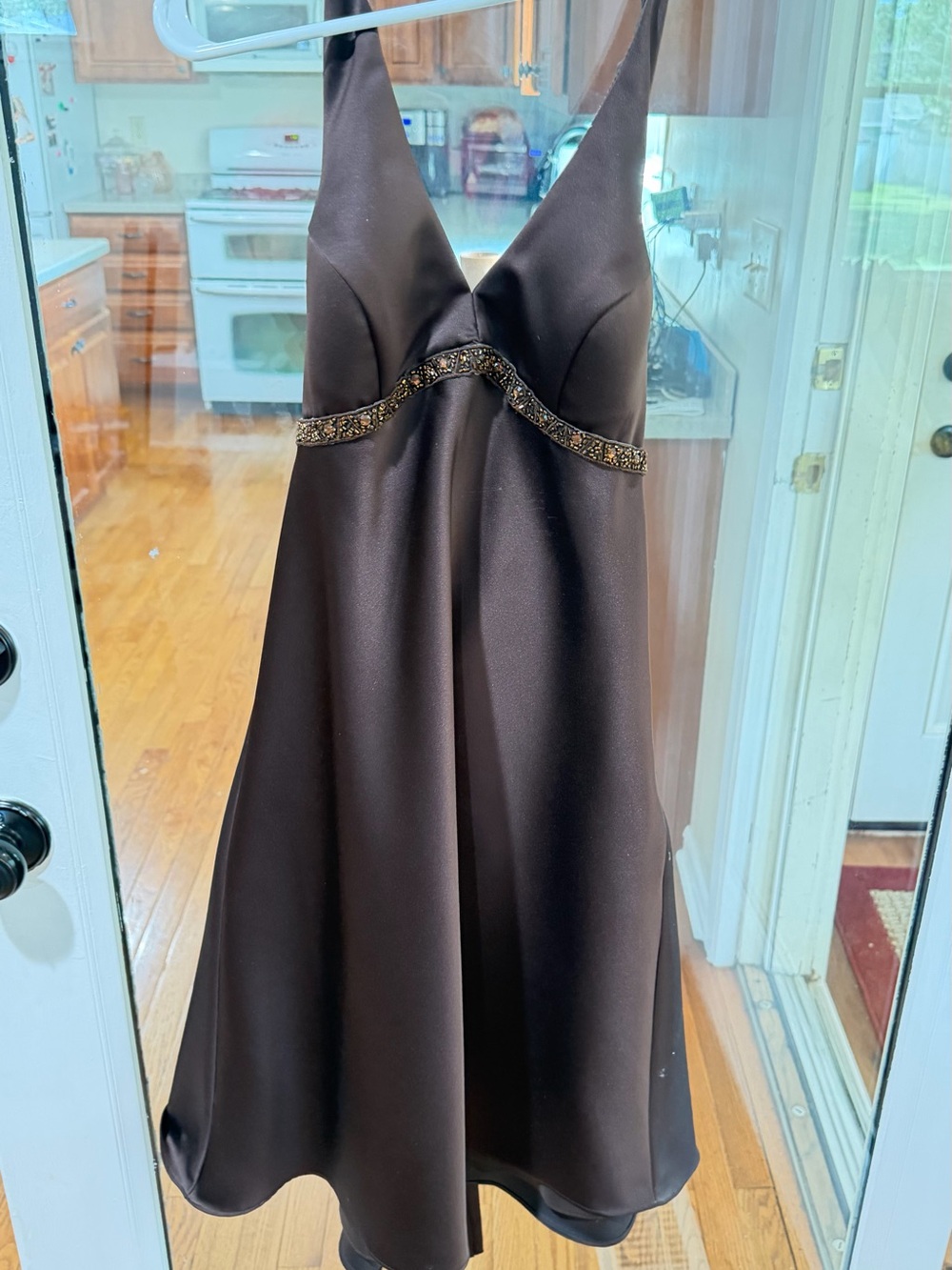 Vintage Dave and Johnny by Laura Ryner Y2K Chocolate Brown Beaded Dress. - Picture 11 of 13